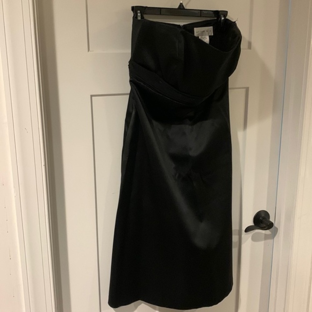 After Six Women's A-Line Strapless Formal Bridesmaids Dress 10 Black